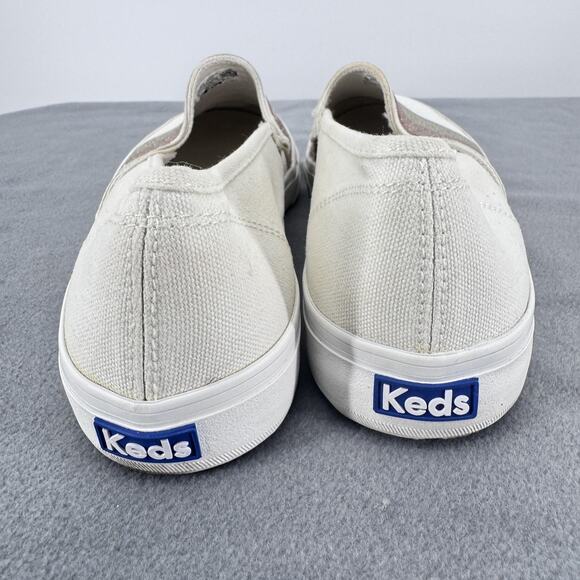 Keds Shoes Womens Size 10 White Glitter Wave Slip On Canvas Casual WF65932 - Picture 8 of 12